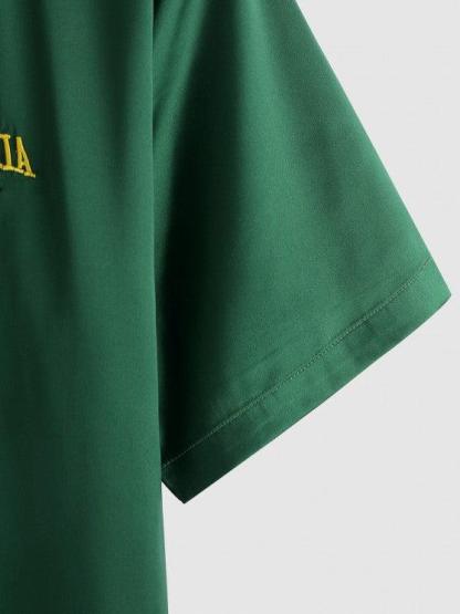 Embroidered Silky Satin Shirt And Shorts-My 3D Hoodie