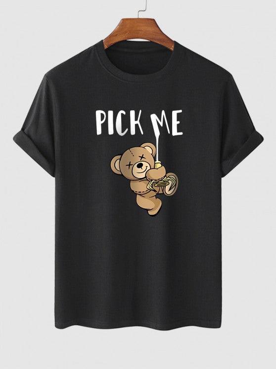Bear Print Short Sleeve T Shirt And Basic Casual Shorts Set-My 3D Hoodie