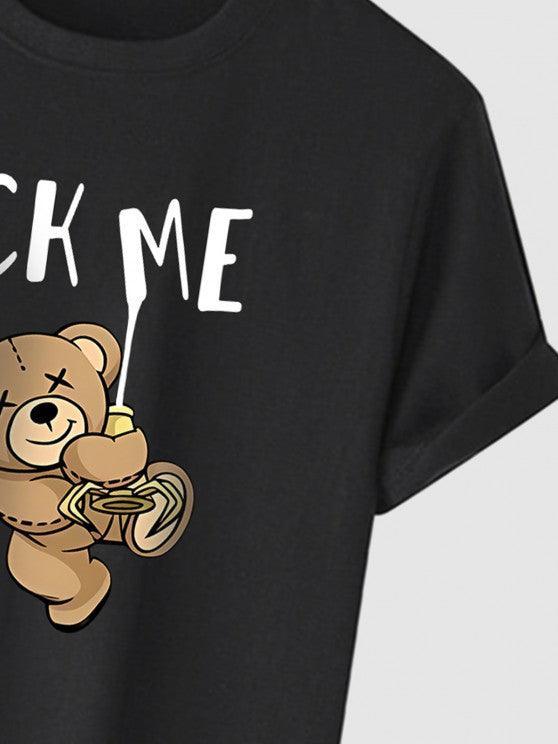 Bear Print Short Sleeve T Shirt And Basic Casual Shorts Set-My 3D Hoodie