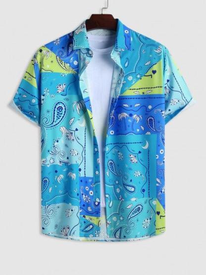 Coconut Tree Pattern Short Sleeves Shirt And Casual Shorts Set-My 3D Hoodie