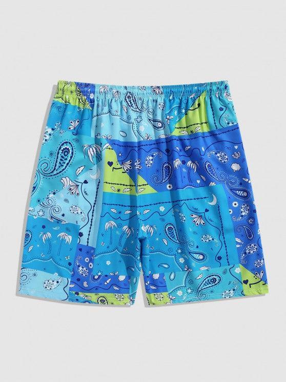 Coconut Tree Pattern Short Sleeves Shirt And Casual Shorts Set-My 3D Hoodie