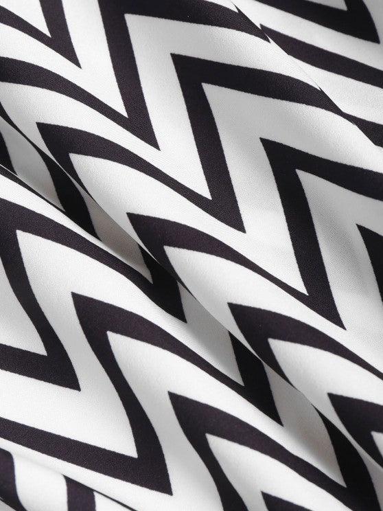 Zigzag Printed Shirt And Shorts Set-My 3D Hoodie