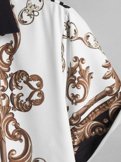 Zigzag Printed Shirt And Shorts Set-My 3D Hoodie