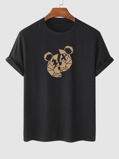 Bear Print T Shirt And Casual Shorts Set-My 3D Hoodie