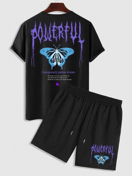 Butterfly Graphic Pattern T Shirt And Shorts-My 3D Hoodie