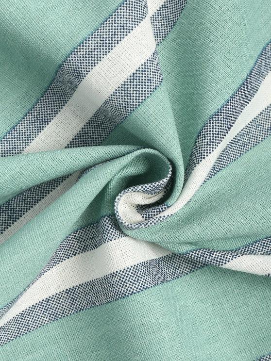 Linen Striped Pattern Shirt And Shorts-My 3D Hoodie