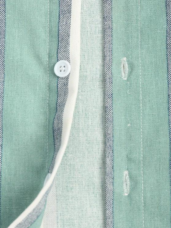 Linen Striped Pattern Shirt And Shorts-My 3D Hoodie