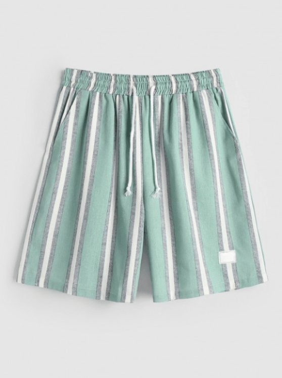 Linen Striped Pattern Shirt And Shorts-My 3D Hoodie