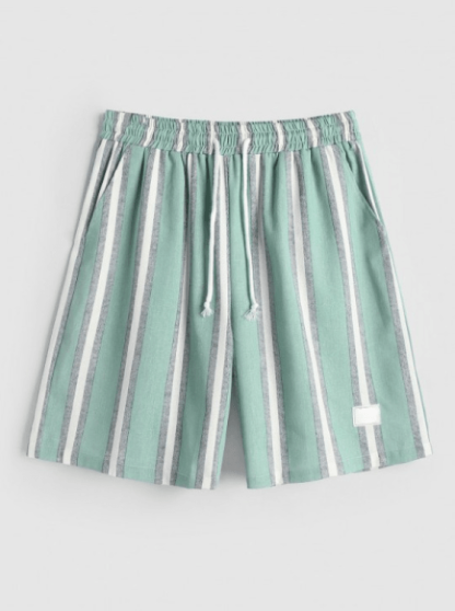 Linen Striped Pattern Shirt And Shorts-My 3D Hoodie