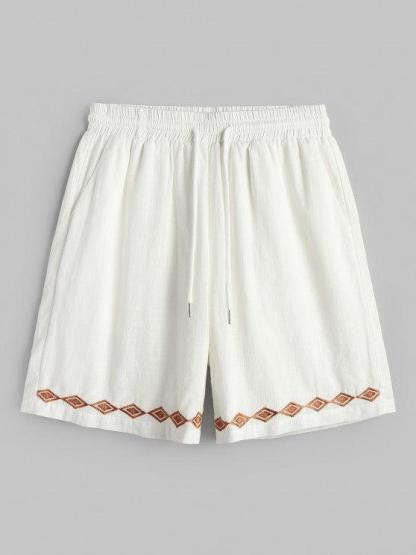Geometric Embroidered Shirt And Shorts Set-My 3D Hoodie
