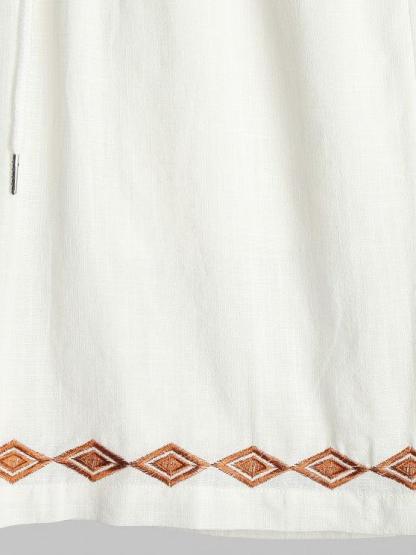 Geometric Embroidered Shirt And Shorts Set-My 3D Hoodie