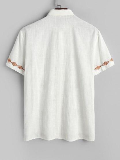 Geometric Embroidered Shirt And Shorts Set-My 3D Hoodie