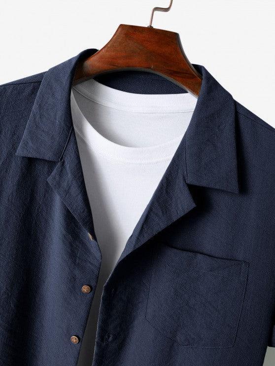 Lapel Collar Short Sleeve Shirt And Casual Pant-My 3D Hoodie