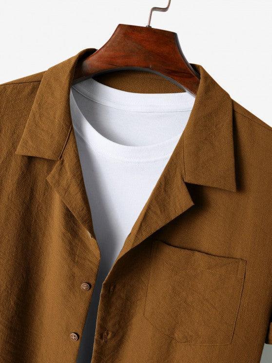 Lapel Collar Short Sleeve Shirt And Casual Pant-My 3D Hoodie