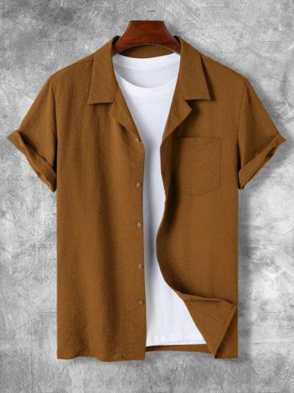 Lapel Collar Short Sleeve Shirt And Casual Pant-My 3D Hoodie