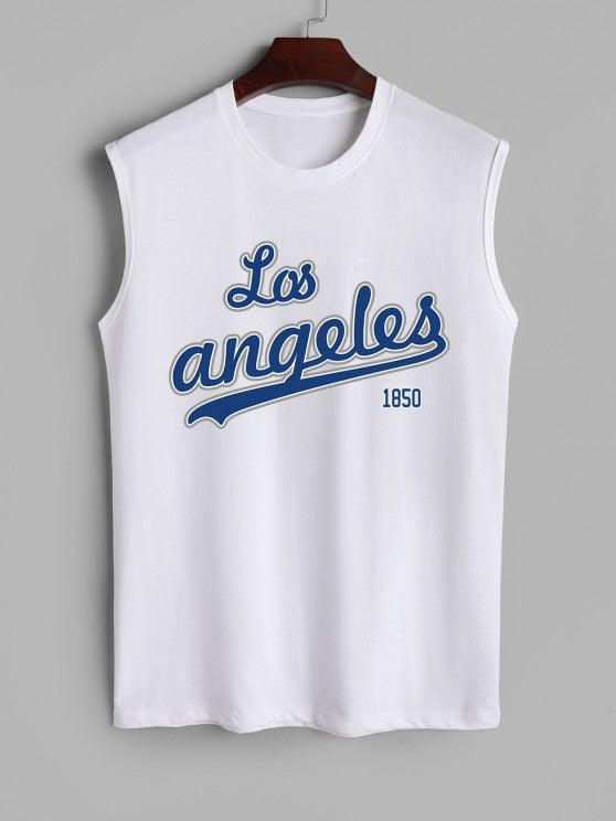 Letter Printed Sleeveless Tank Top And Shorts Set-My 3D Hoodie