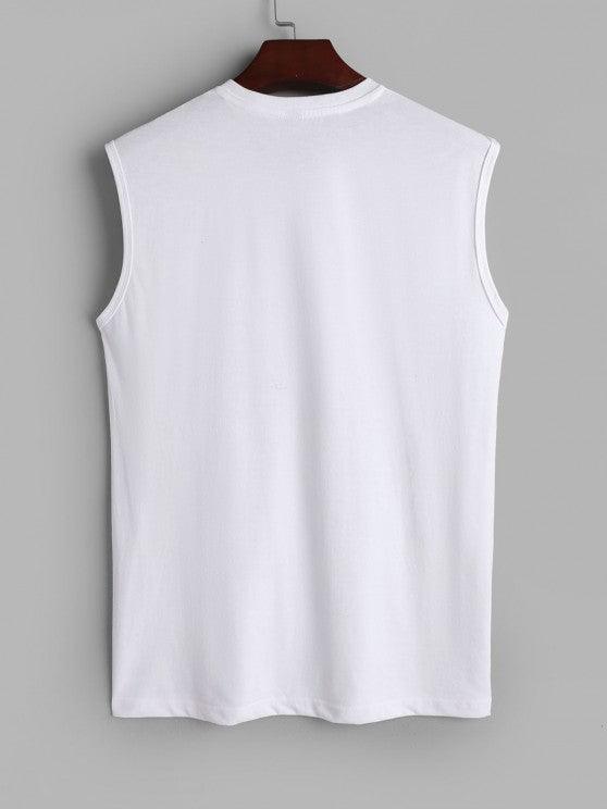 Letter Printed Sleeveless Tank Top And Shorts Set-My 3D Hoodie