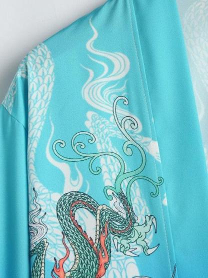 Cloud Pattern Kimono With Drawstring Board Shorts Set-My 3D Hoodie