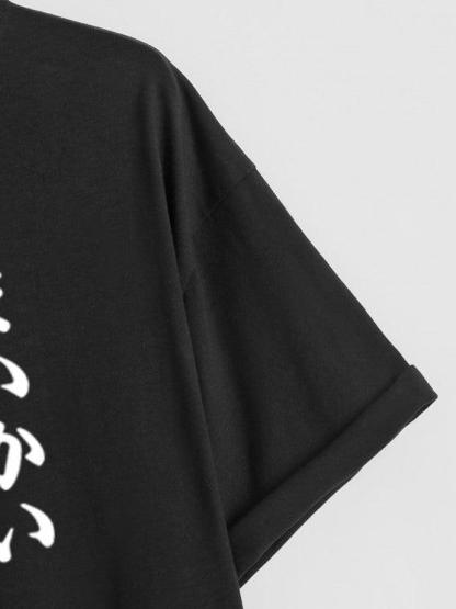 Rose Graphic Printed T Shirt With Cargo Pants Set-My 3D Hoodie