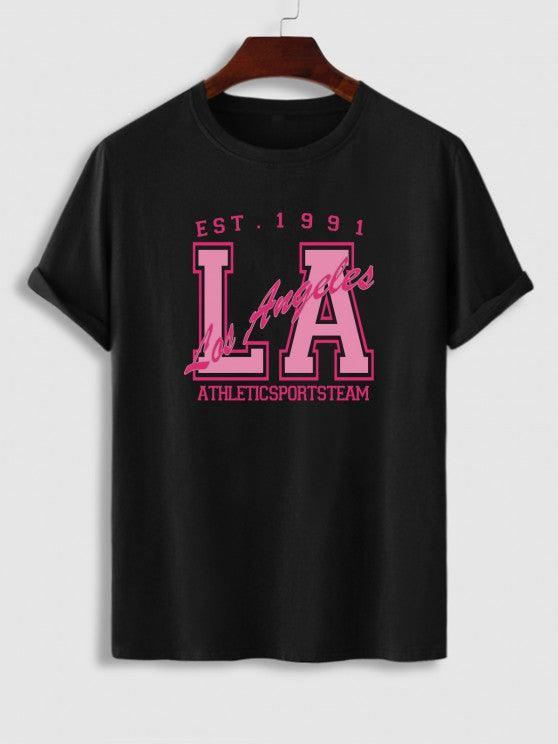 Los Angeles Letter Printed T Shirt And Shorts-My 3D Hoodie