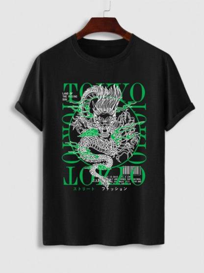 Dragon Graphic T Shirt And Bermuda Shorts Set-My 3D Hoodie