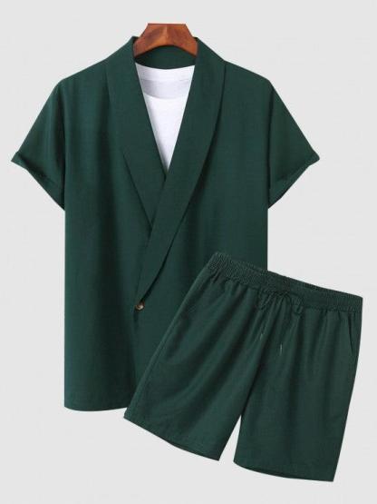 Casual Collar Single Button Shirt And Shorts-My 3D Hoodie