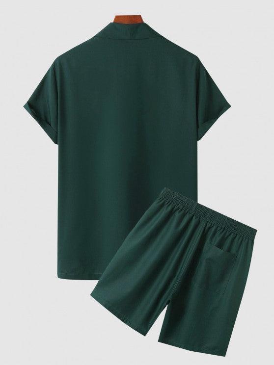 Casual Collar Single Button Shirt And Shorts-My 3D Hoodie