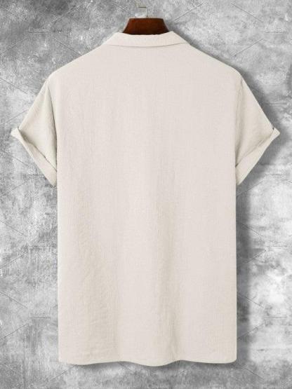 Lapel Collar Short Sleeve Shirt And Casual Pant-My 3D Hoodie
