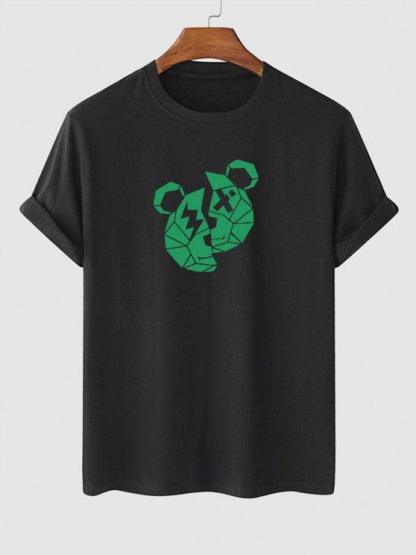 Bear Print T Shirt And Casual Shorts Set-My 3D Hoodie
