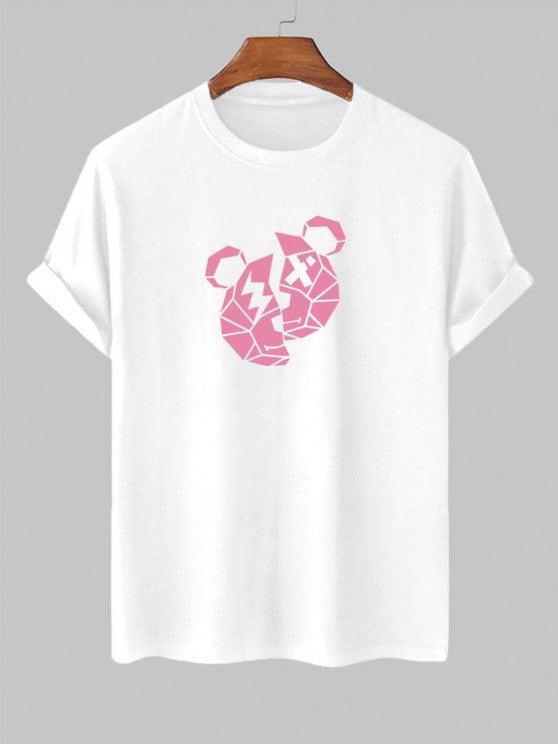Bear Print T Shirt And Casual Shorts Set-My 3D Hoodie