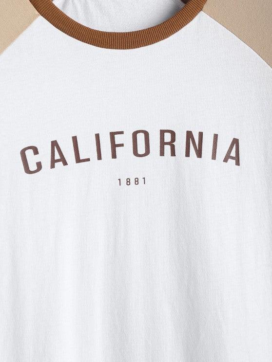 Letter Raglan Short Sleeves T Shirt And Shorts-My 3D Hoodie