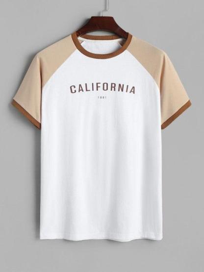 Letter Raglan Short Sleeves T Shirt And Shorts-My 3D Hoodie