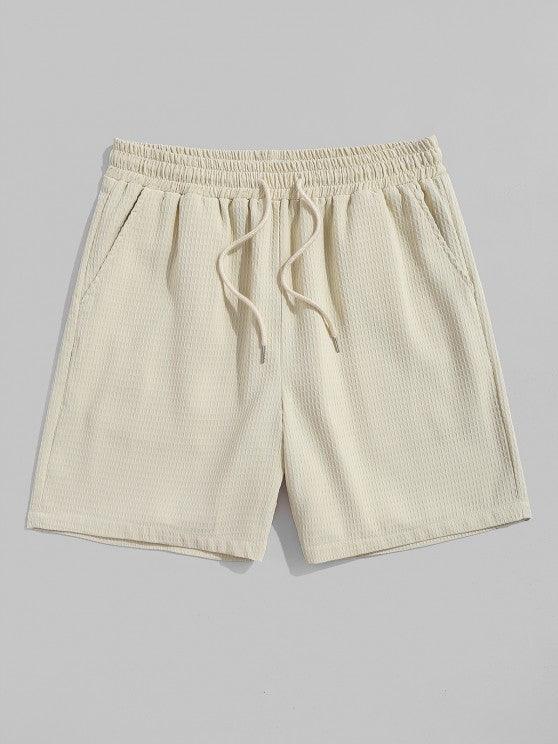 Textured Pocket Shirt And Bermuda Shorts Set-My 3D Hoodie