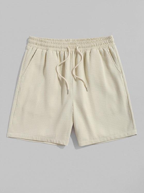 Textured Pocket Shirt And Bermuda Shorts Set-My 3D Hoodie