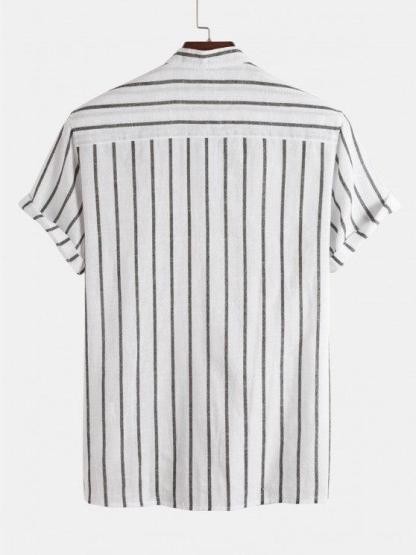 Casual Vertical Striped Shirt And Shorts-My 3D Hoodie