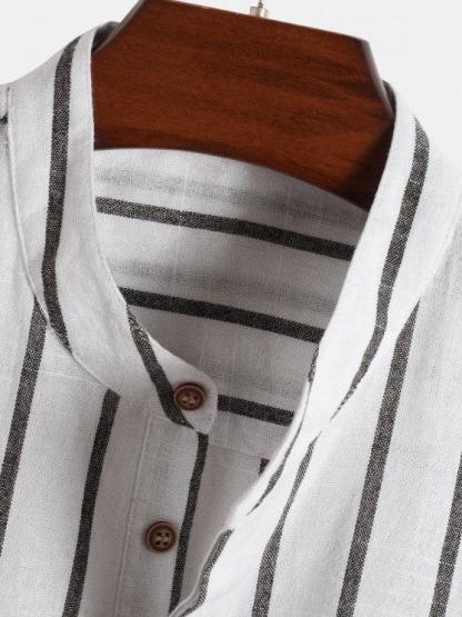 Casual Vertical Striped Shirt And Shorts-My 3D Hoodie