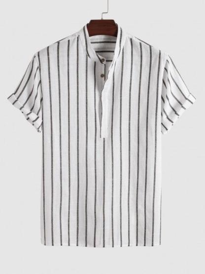 Casual Vertical Striped Shirt And Shorts-My 3D Hoodie