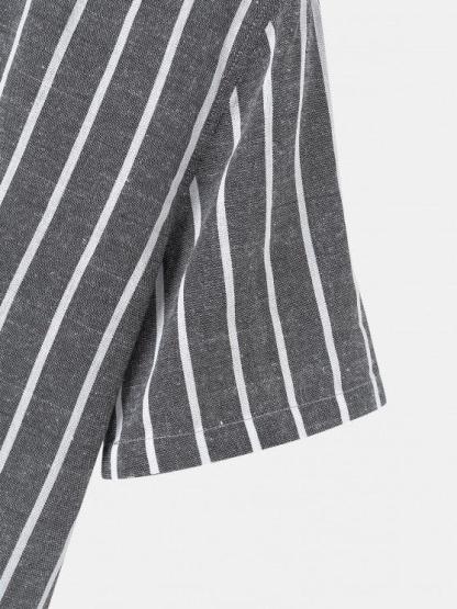Casual Vertical Striped Shirt And Shorts-My 3D Hoodie