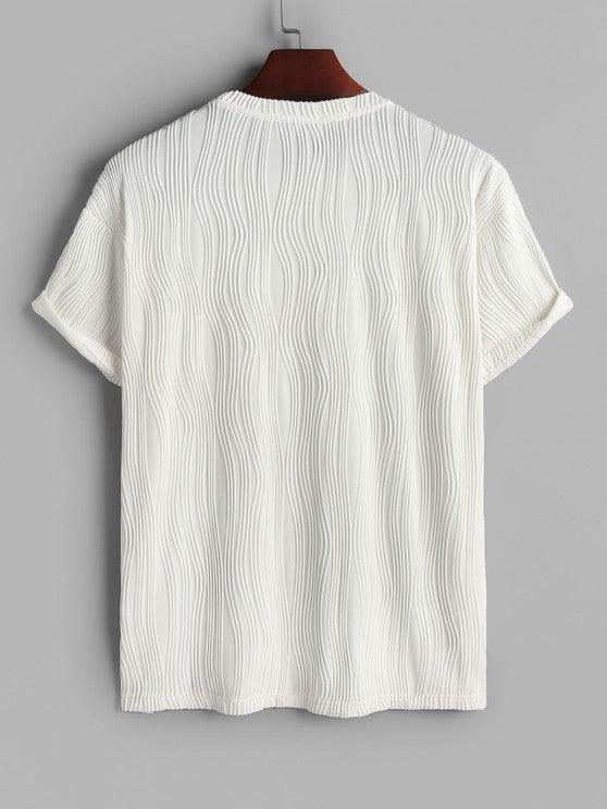 Jacquard Textured Fluffy Letter T Shirt And Shorts-My 3D Hoodie