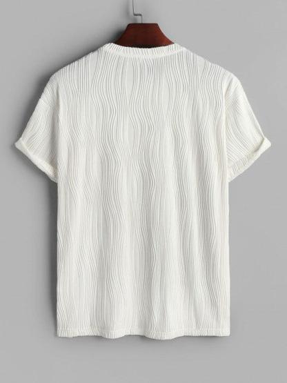 Jacquard Textured Fluffy Letter T Shirt And Shorts-My 3D Hoodie