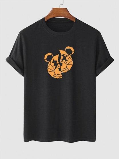Bear Print T Shirt And Casual Shorts Set-My 3D Hoodie
