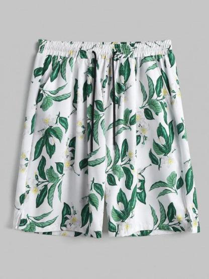 Floral Print Short Sleeves Front Pocket Design Shirt And Shorts Set-My 3D Hoodie