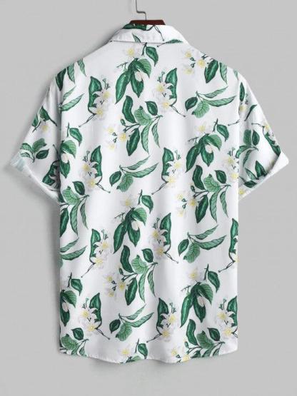 Floral Print Short Sleeves Front Pocket Design Shirt And Shorts Set-My 3D Hoodie