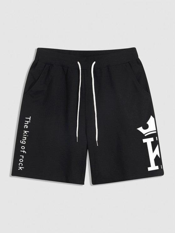 Casual Printed Short Sleeves T Shirt And Drawstring Shorts Set-My 3D Hoodie