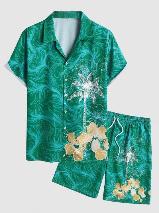 Coconut Palm Floral Tropical Shirt And Shorts-My 3D Hoodie