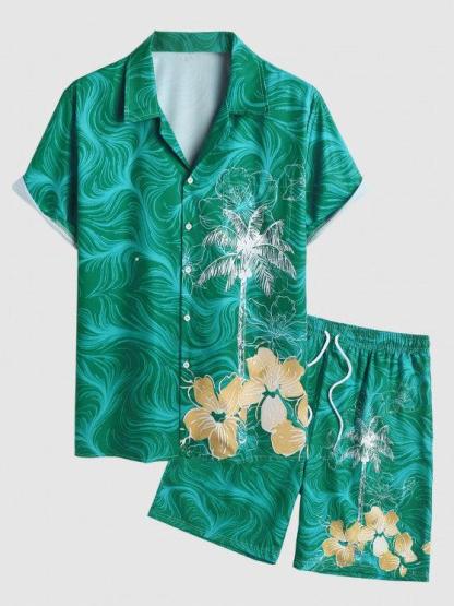 Coconut Palm Floral Tropical Shirt And Shorts-My 3D Hoodie