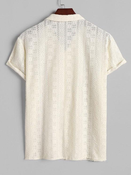 Hollow Out Lace Shirt With Shorts-My 3D Hoodie