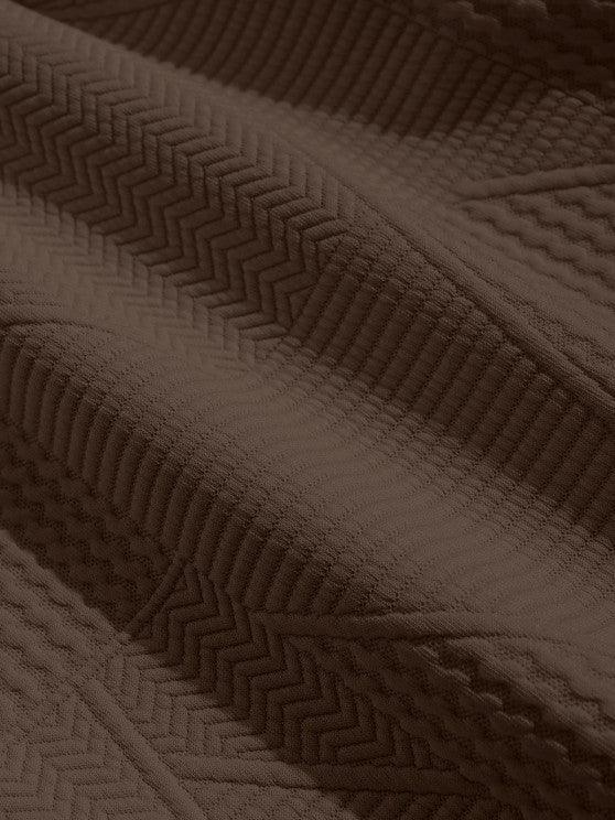 Short Sleeves Geometric Textured  T Shirt With Shorts-My 3D Hoodie