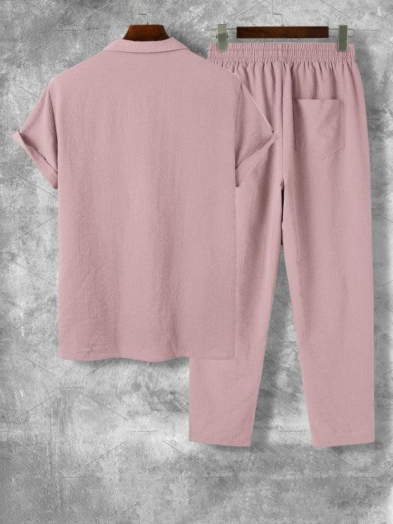 Lapel Collar Short Sleeve Shirt And Casual Pant-My 3D Hoodie