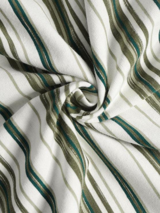 Striped Casual T Shirt And Shorts-My 3D Hoodie